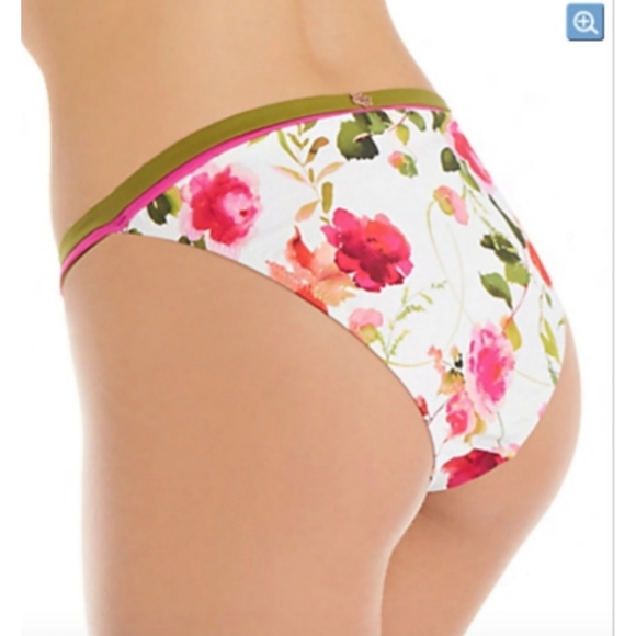 NANETTE LEPORE Silk Blossom-White Classic Swim Top and Bottom, Bathing Suit - Picture 6 of 16